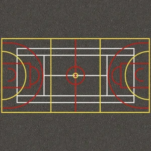 Netball, Basketball, and Tennis Court Combined Sports Court Markings