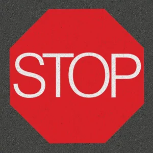 Octagonal Stop Sign play marking design for roadway designs