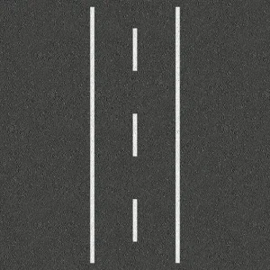 Simple white roadway marking for playground roadway track